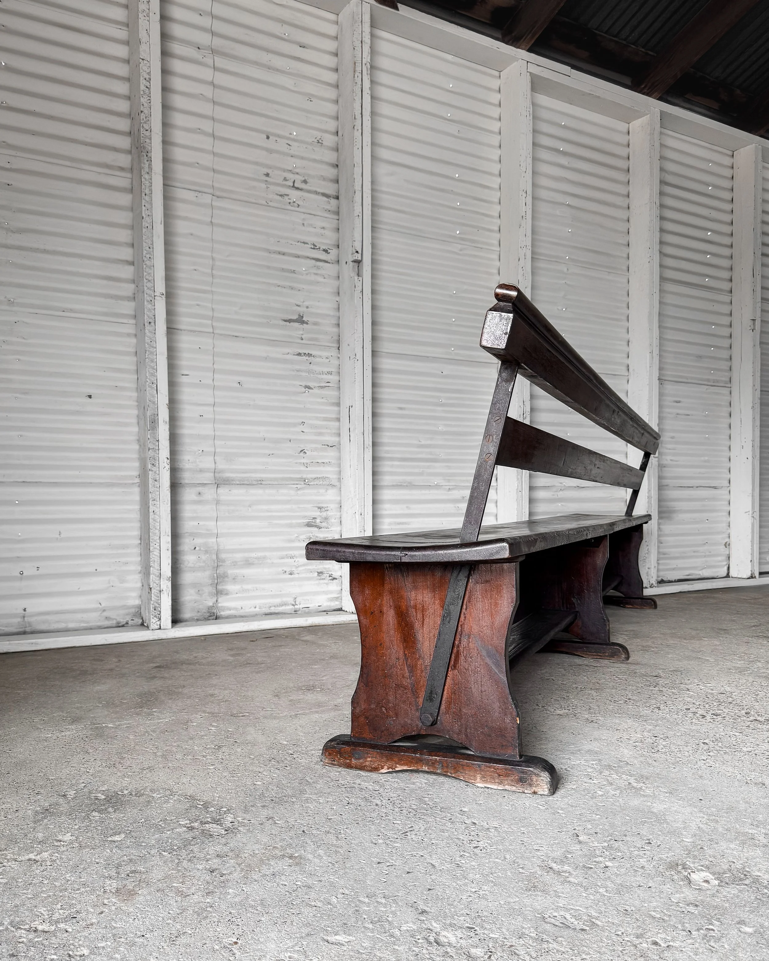 19th Century French Box Settle Bench — East End Salvage
